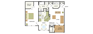 A2 Floor Plan at Hayden on West Ave, San Antonio, TX