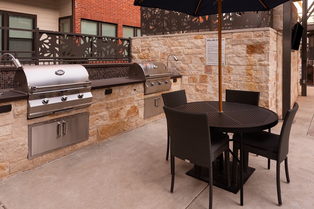 Outdoor Barbeque Area With Grills