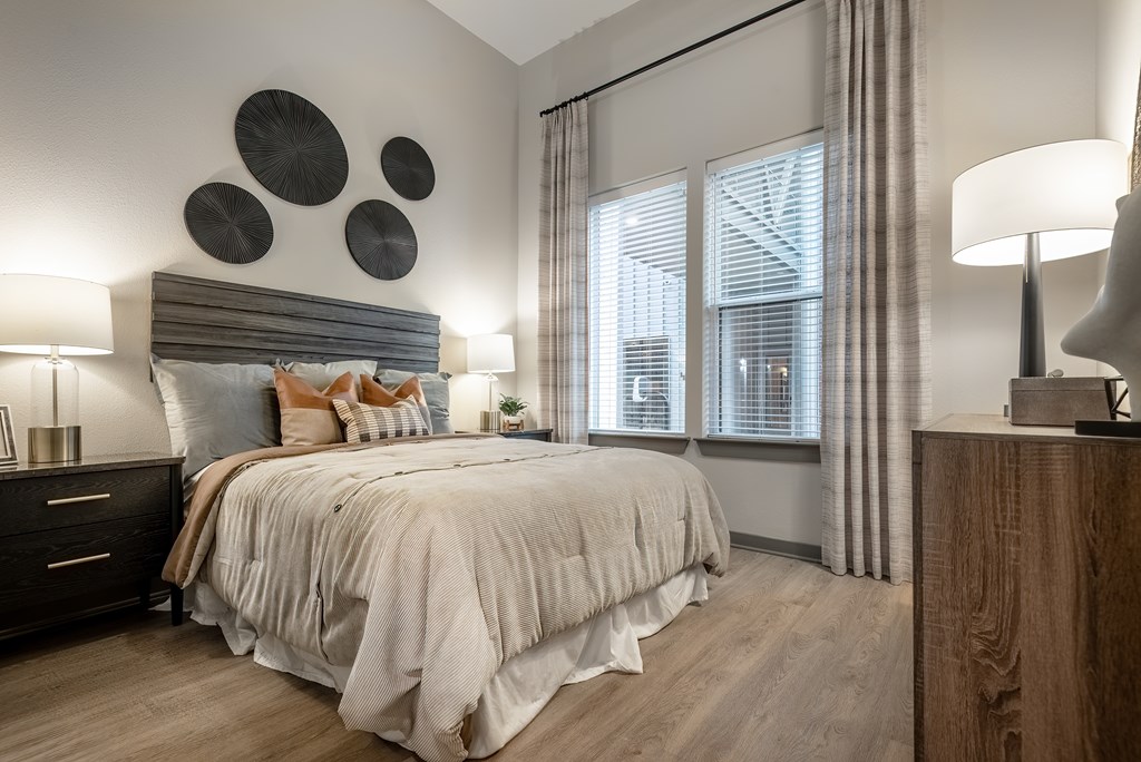 Spacious Bedroom With Wood Floors