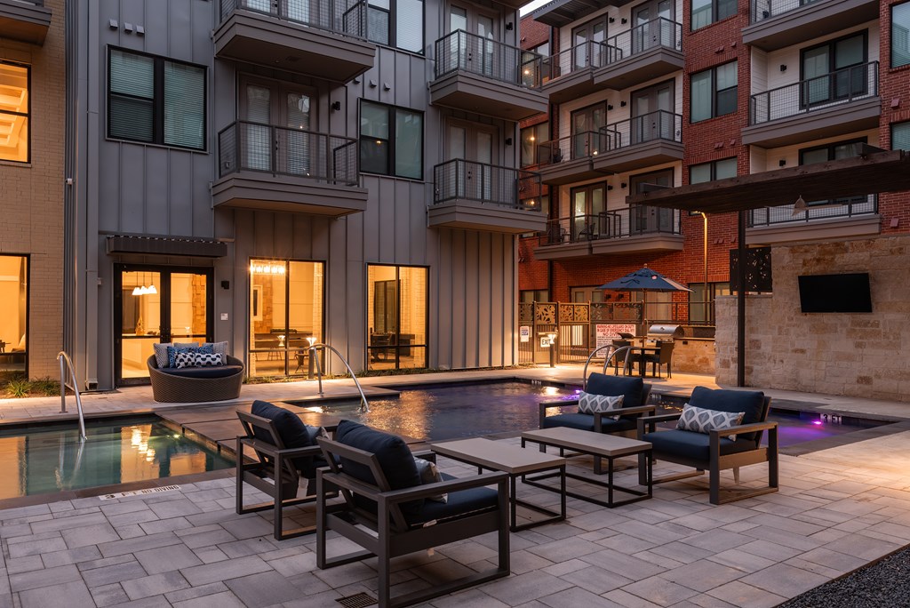 Luxury Poolside At Night