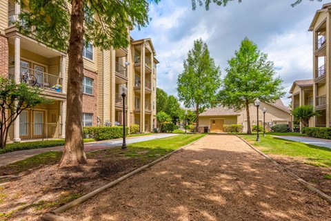 the preserve at ballantyne commons apartments walking path and trees