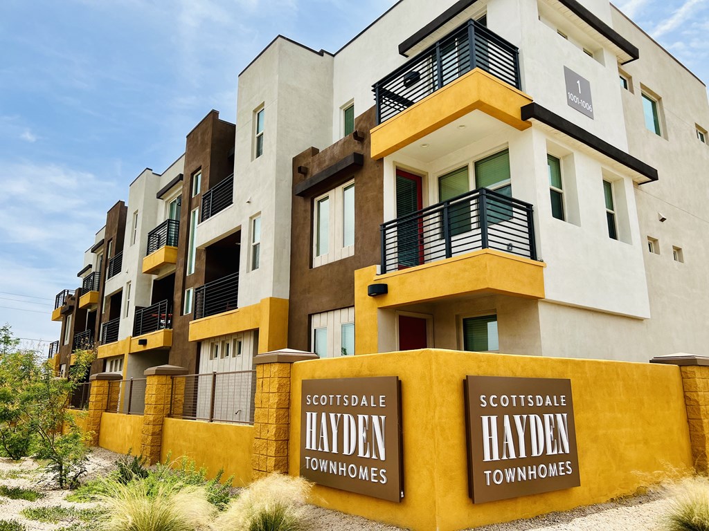 Building exterior view at Scottsdale Hayden Townhomes, Arizona, 85257