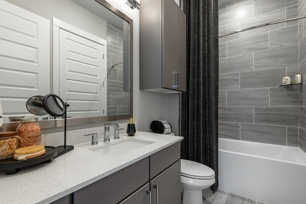 The Quincy at Kierland Apartments Bathroom Vanity and Shower