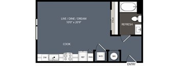 S1 Alt Floor Plan  at Encore at Boulevard One, Denver, CO