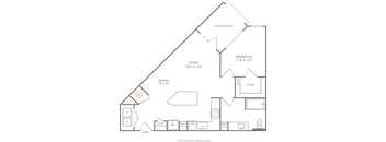 a diagram of the layout of a house with a line drawn on it