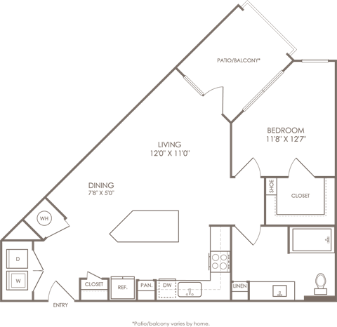 a diagram of the layout of a house with a line drawn on it