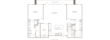 a green diagram of a floor plan of a building