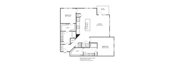 A black and white image of a floor plan for a home.