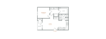 a floor plan of a bedroom apartment