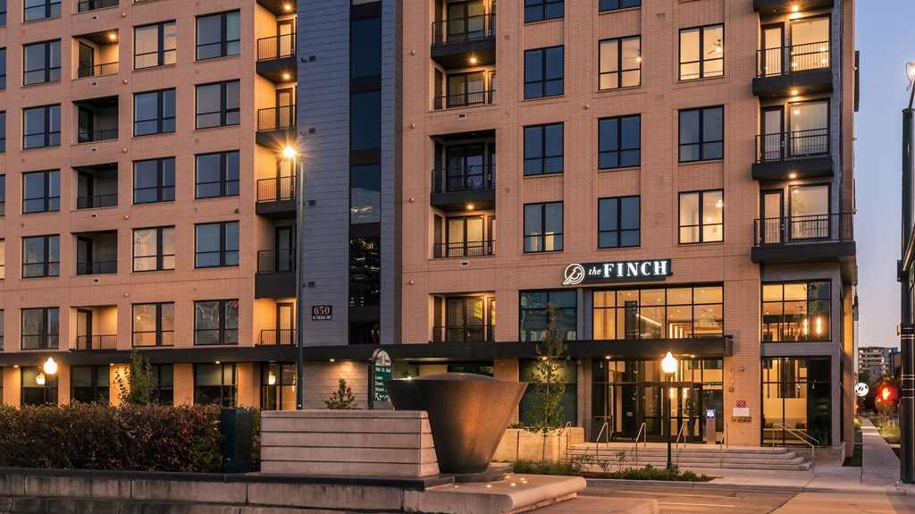 A modern building with the name "FINCH" on the front.