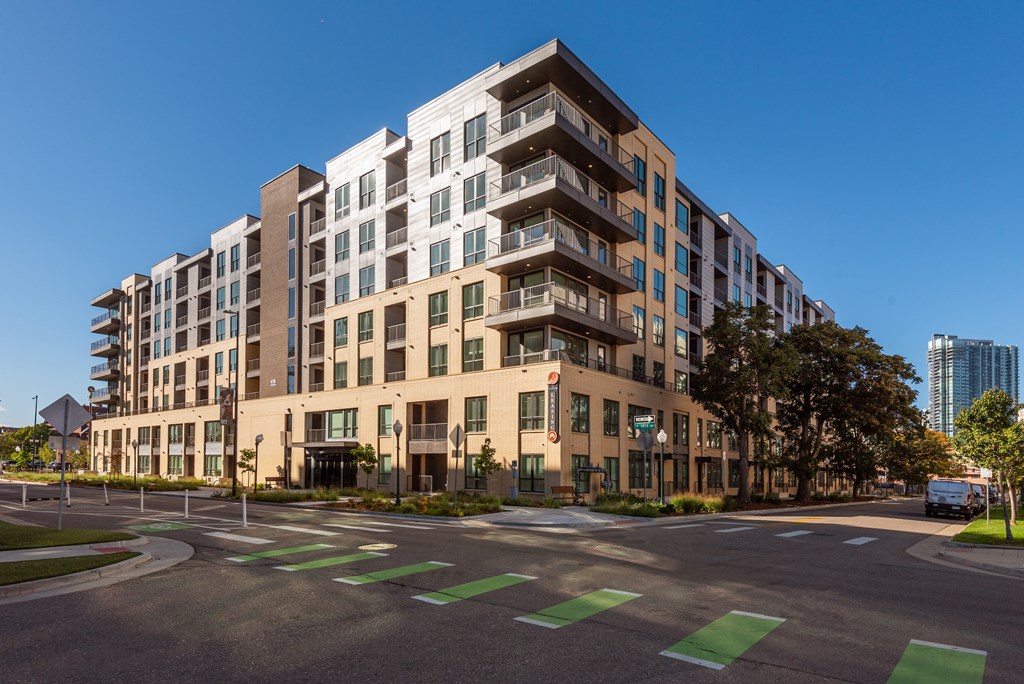 A large building with a lot of windows and balconies.