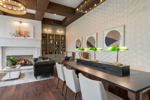 a living room filled with furniture and a fire place