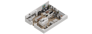 52 TEN A4 Floorplan, 1 bed 1 bath