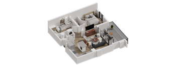 52 TEN A5 Floorplan, 1 bed 1 bath