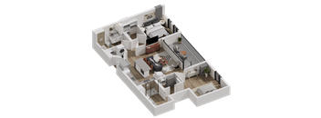 52 TEN B2 Floorplan, 2 bed 2 bath