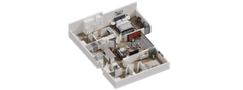 52 TEN B4 Floorplan, 2 bed 2 bath