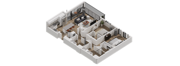 52 TEN B5 Floorplan, 2 bed 2 bath