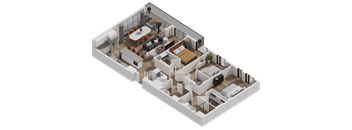52 TEN C1 Floorplan, 3 bed 2 bath