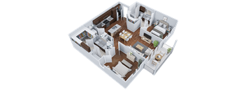 a floor plan of a house with a bedroom and a living room