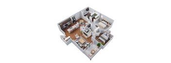 3D Floor Plan of Unit B6G