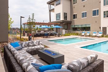 Poolside Lounge Area at Encore at Boulevard One, Colorado, 80230