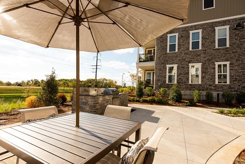 Shaded Lounge Area By Pool at Retreat at Ironhorse, Franklin, Tennessee
