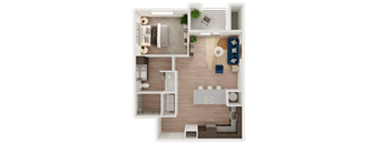 Aerial View of a Floor Plan at Ironridge's Apartments in San Antonio, TX