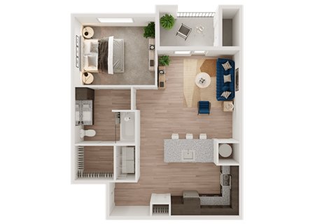 Aerial View of a Floor Plan at Ironridge's Apartments in San Antonio, TX