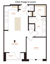 1 bed 1 bath A2 Floorplan 1 bed 1 bath A2 Floorplan, at Southline Residences, San Antonio, Texas