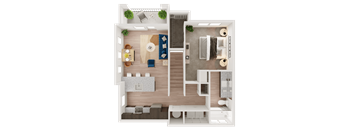 Example Floor Plan Layout at Ironridge's Apartments in San Antonio, TX
