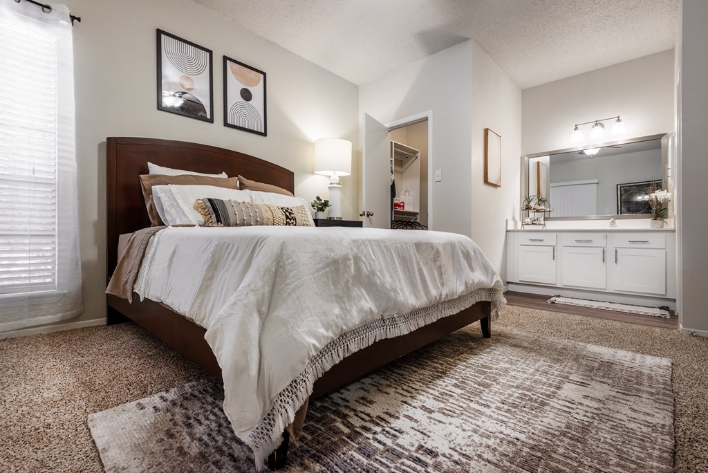our apartments offer a spacious bedroom with a king size bed