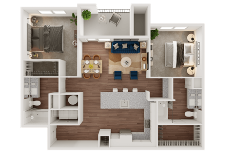 An Example of a Floor Plan Layout at Ironridge's Apartments in San Antonio, TX