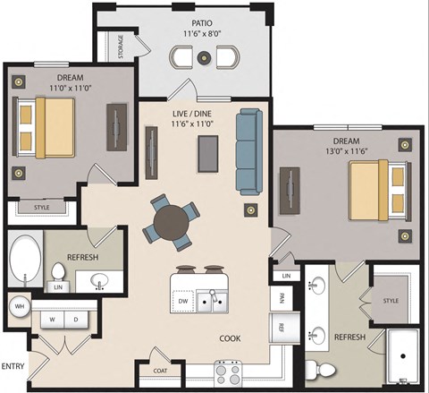 b1 floor plan layout at mela's luxury apartments