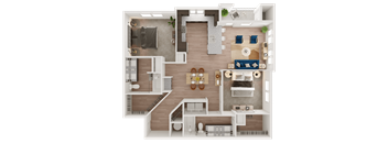 Example Floor Plan Layout at Ironridge's Apartments in San Antonio