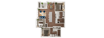 An Example Floor Plan Layout at Ironridge's Apartments in San Antonio