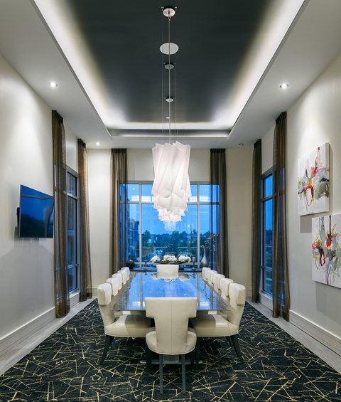 Clubhouse Dining Area at Encore at Boulevard One, CO, 80230