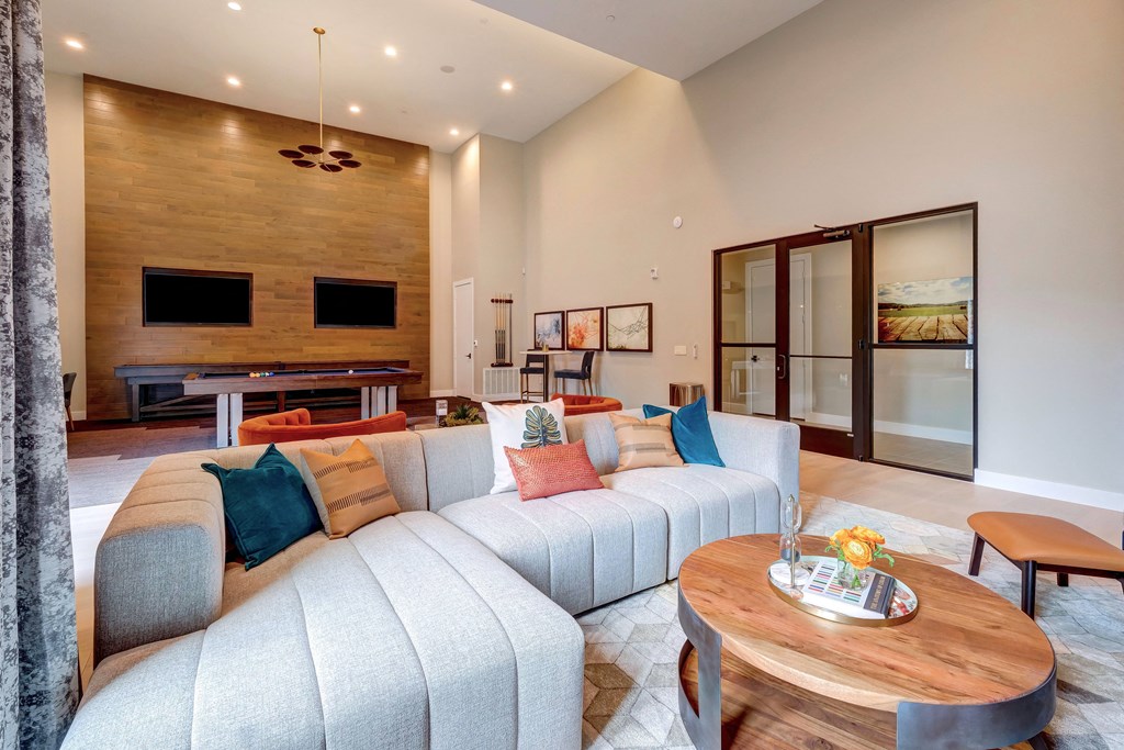 living room at soneto on western apartments