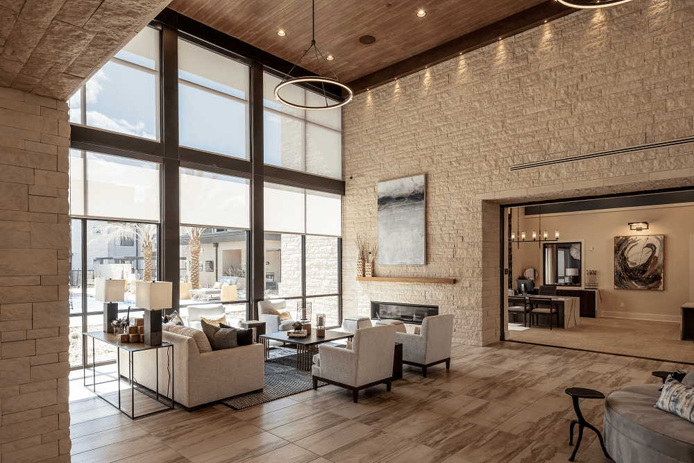 interior view of a living room area at escape at arrowhead apartments