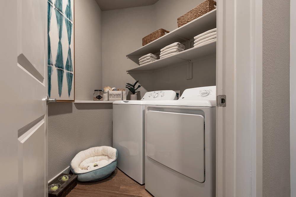 washer and dryer inside of an apartment at escape at arrowhead
