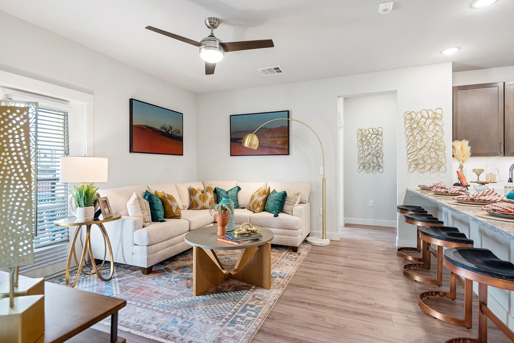 example living room area of an apartment at ironridge