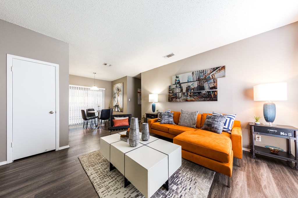Living room area at Arboretum Oaks, Austin, 78759