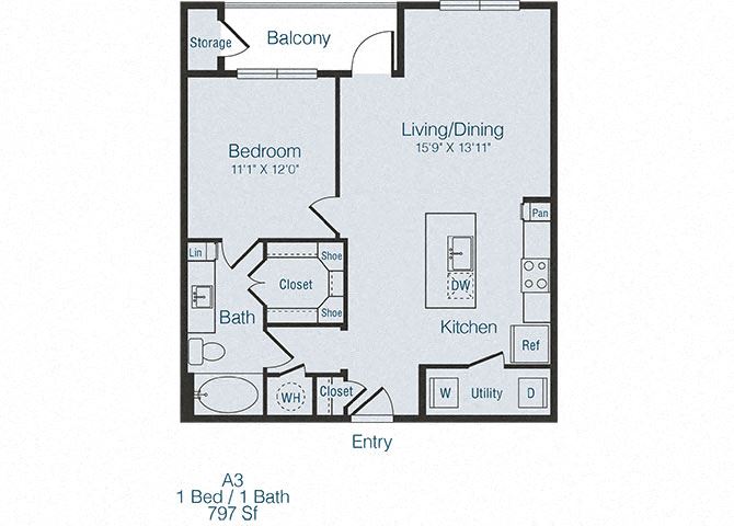 A3 1Bed_1Bath A3 1Bed_1Bath at Domain at The Gate, Frisco