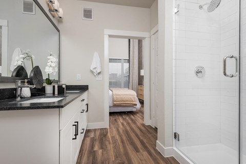 Apartment Bathroom at Tin Top at the Creamery Apartments