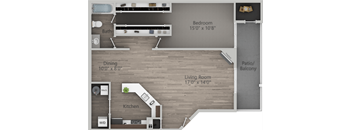 a floor plan of a living room and a dining room