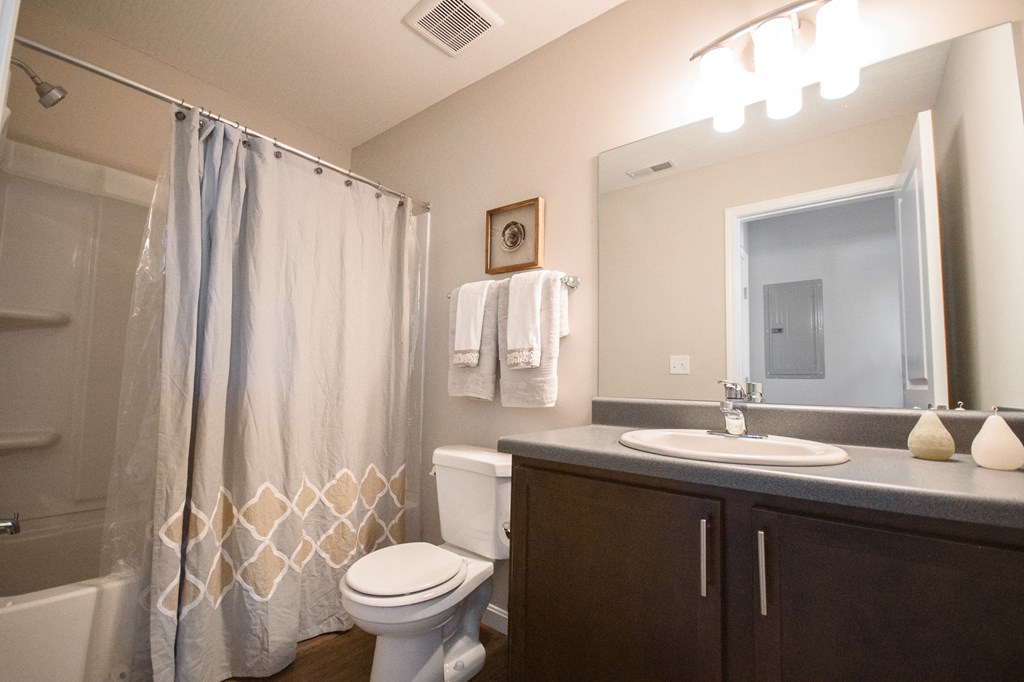the preserve at ballantyne commons apartments bathroom with sink toilet and shower
