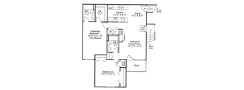 a floor plan of a house with a combination of bedrooms and baths