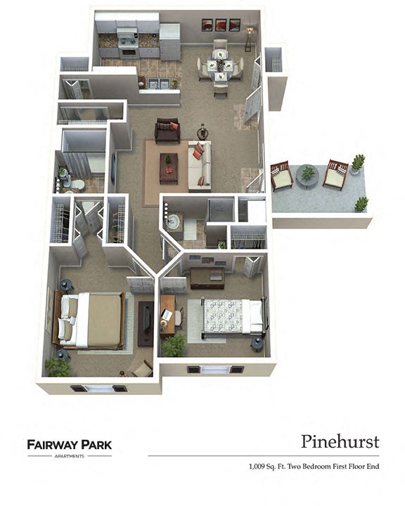 Floor Plans of Fairway Park Apartments in Copley, OH