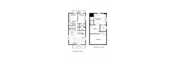 the floor plans of the upper and lower levels of a house