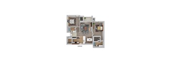 A floor plan of a house with a garage.