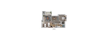 A floor plan of a house with a garage.